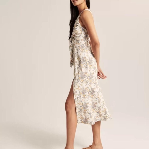 Abercrombie & Fitch Cinched Neck Slip Midi Dress - Picture 2 of 7